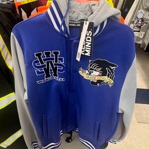 Rebels Blue and Gray Hoodie with Patches